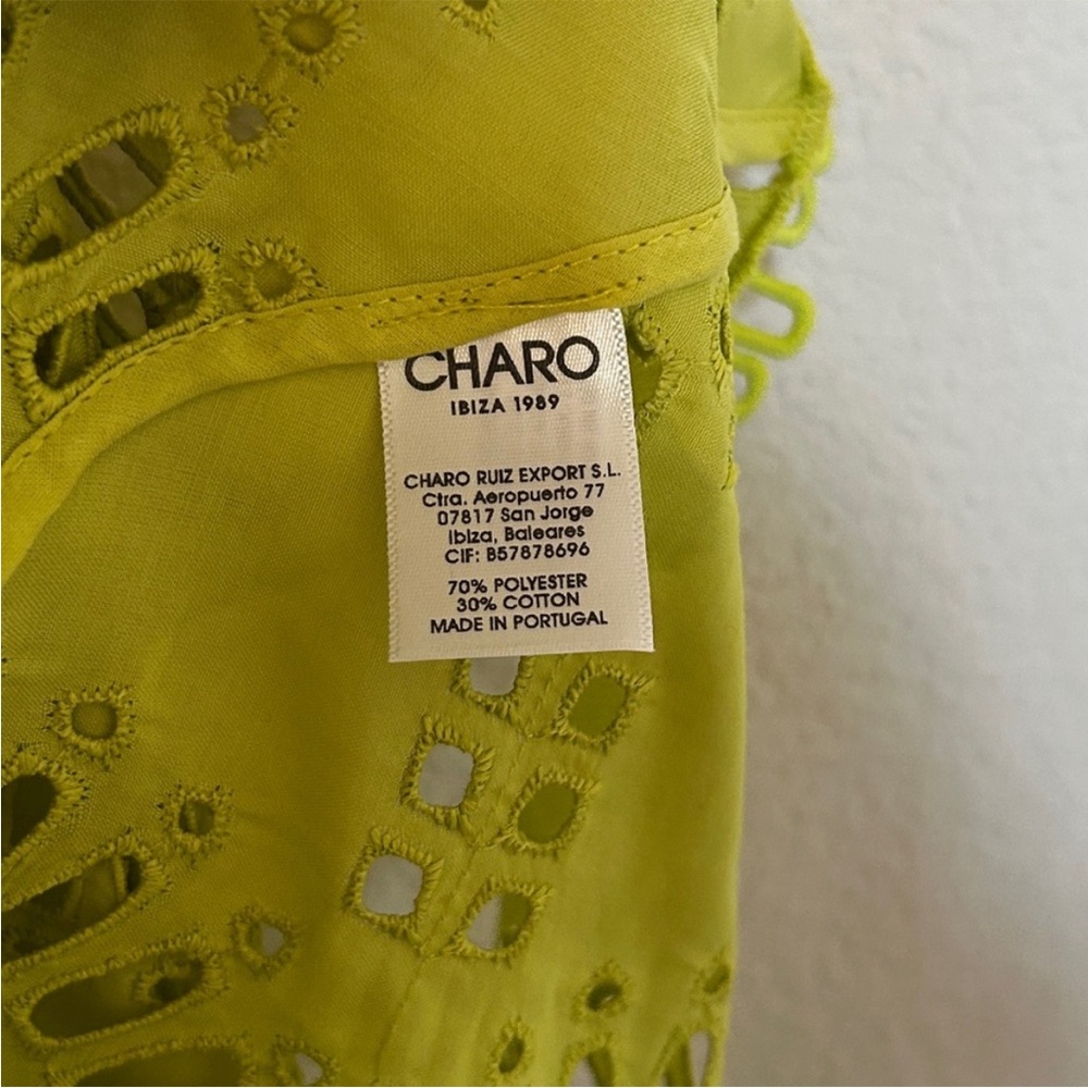 NWT Charo Ruiz Kelyk Kaftan Lime Punch Green - Picture 6 of 8